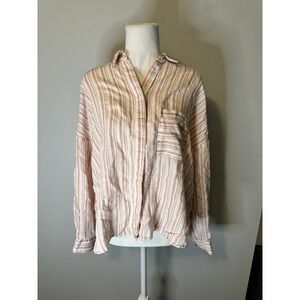 H&M Pink‎ and White Button-Up Long Sleeve